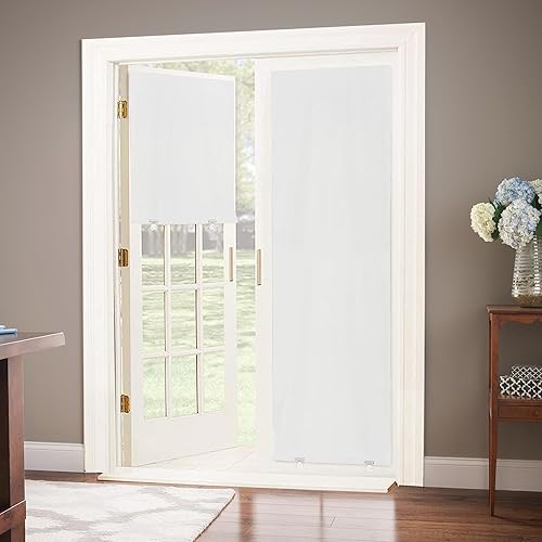 Miniatura 7 de LazBlinds Cortina de puerta 100% opaca, sin herramientas, sin taladro, persianas inalámbricas para ventanas, con aislamiento térmico, protección UV,