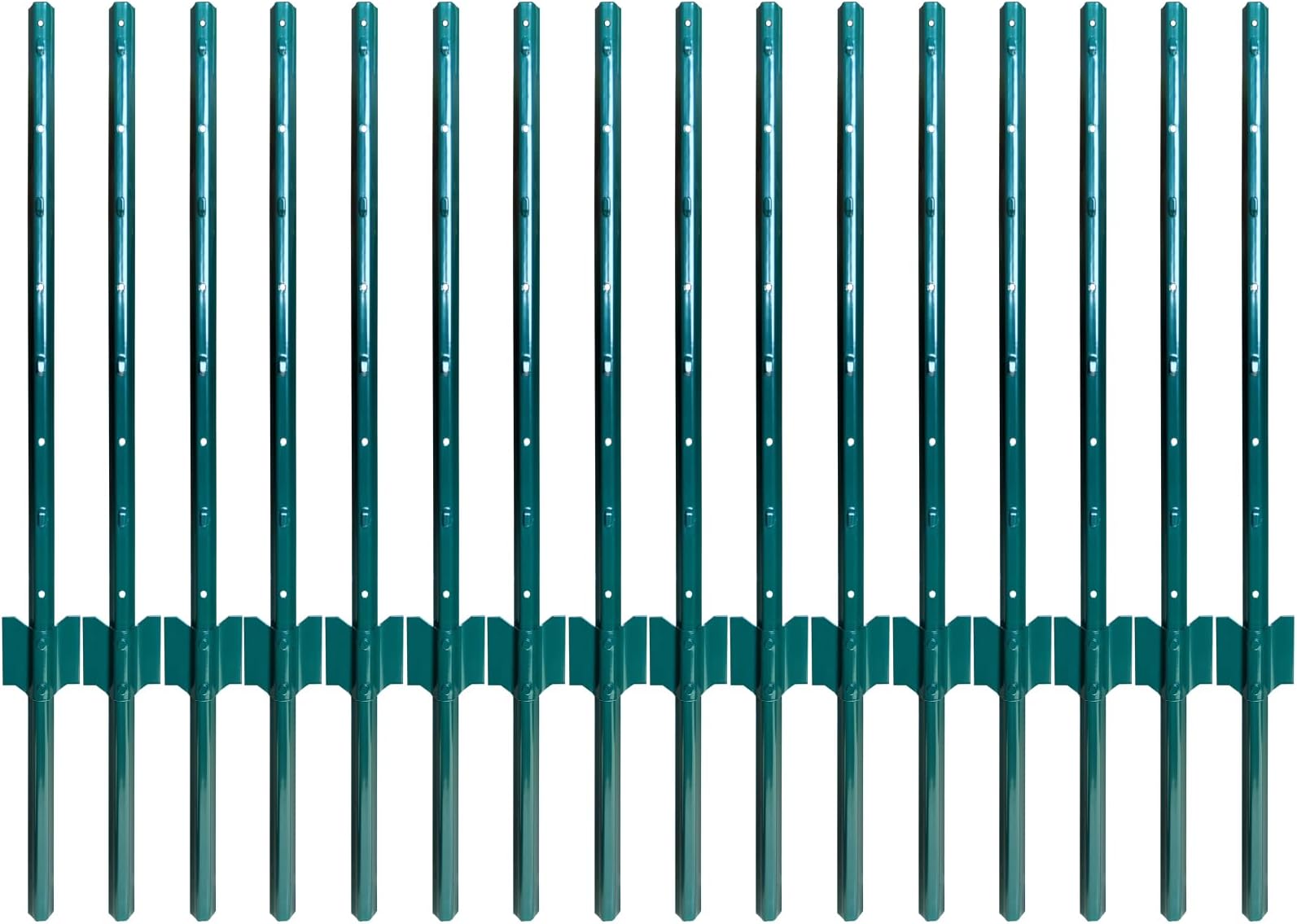 ARIFARO Fence Posts 3 Feet Sturdy Duty Metal Fence Post, Pack of 16, No Dig Garden U Post for Wire Fencing Steel Post for Yard, Outdoor Wire