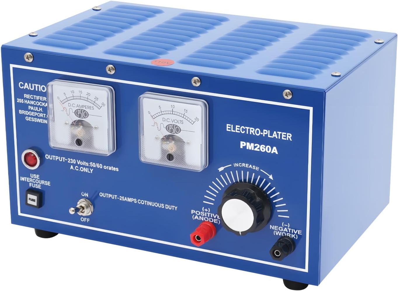 Gold Plating Machine, 110V 30A Professional Jewelry Plating Machine Freestanding Electroplating Rectifier Plater Machine Kit w/Clamping Cables for Plating Copper Nickel & Chrome