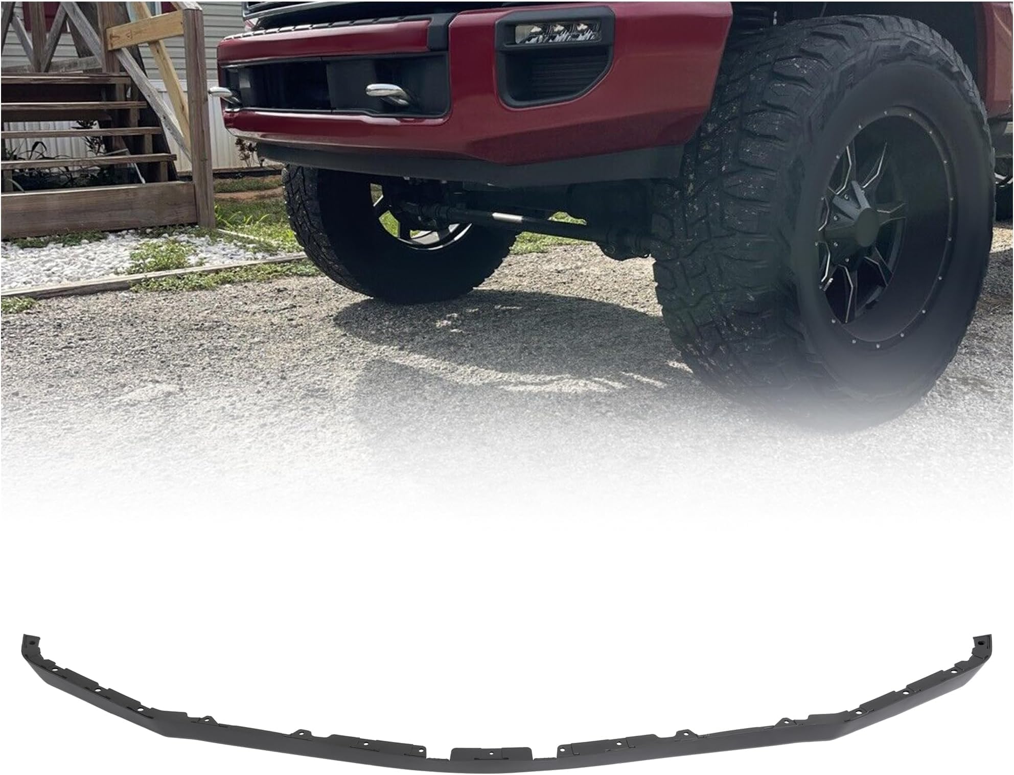 HECASA Lower Deflector Valance Panel Compatible with 2020-2022 Ford F250 F350 F450 F550 Super Duty Front Bumper Valance Plastic(PP) Black Replacement for LC3Z-17626-CA FO1095310