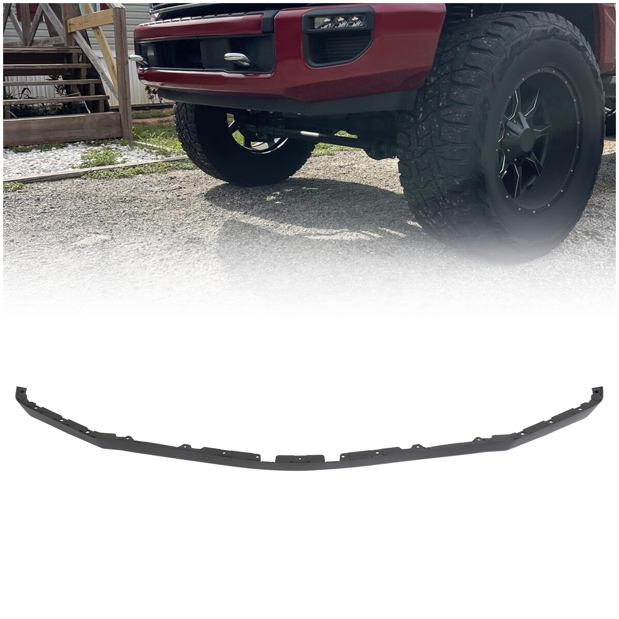 HECASA Lower Deflector Valance Panel Compatible with 2020-2022 Ford F250 F350 F450 F550 Super Duty Front Bumper Valance Plastic(PP) Black Replacement for LC3Z-17626-CA FO1095310