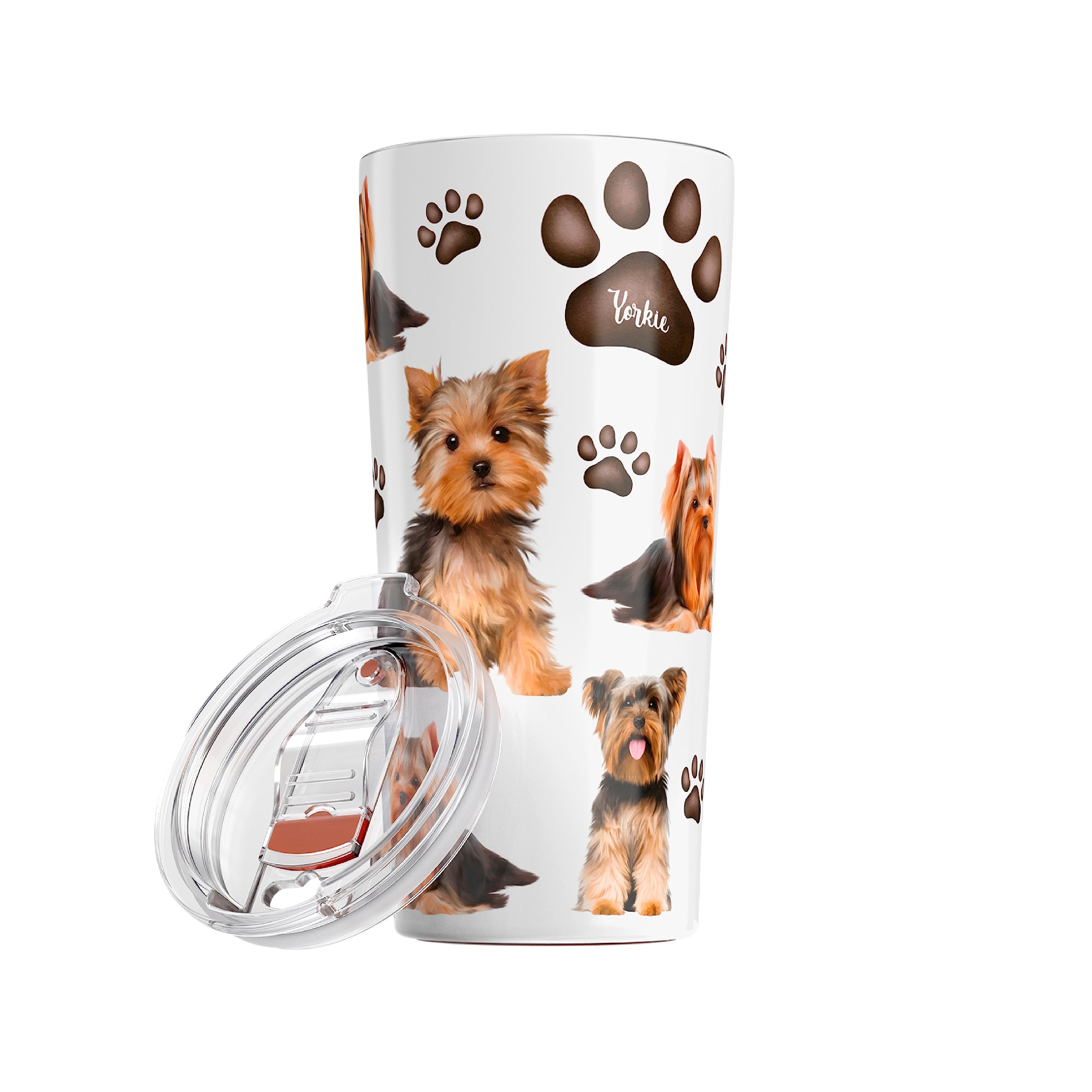 Greenline Goods Yorkie Insulated Tumbler With Lid 20 oz - Perfect For Dog Moms, Dads – Yorkie Insulated Mug - Tumbler Yorkshire Terrier Design - Hand Wash Preferred Non-Slip Base - For Dog Parents