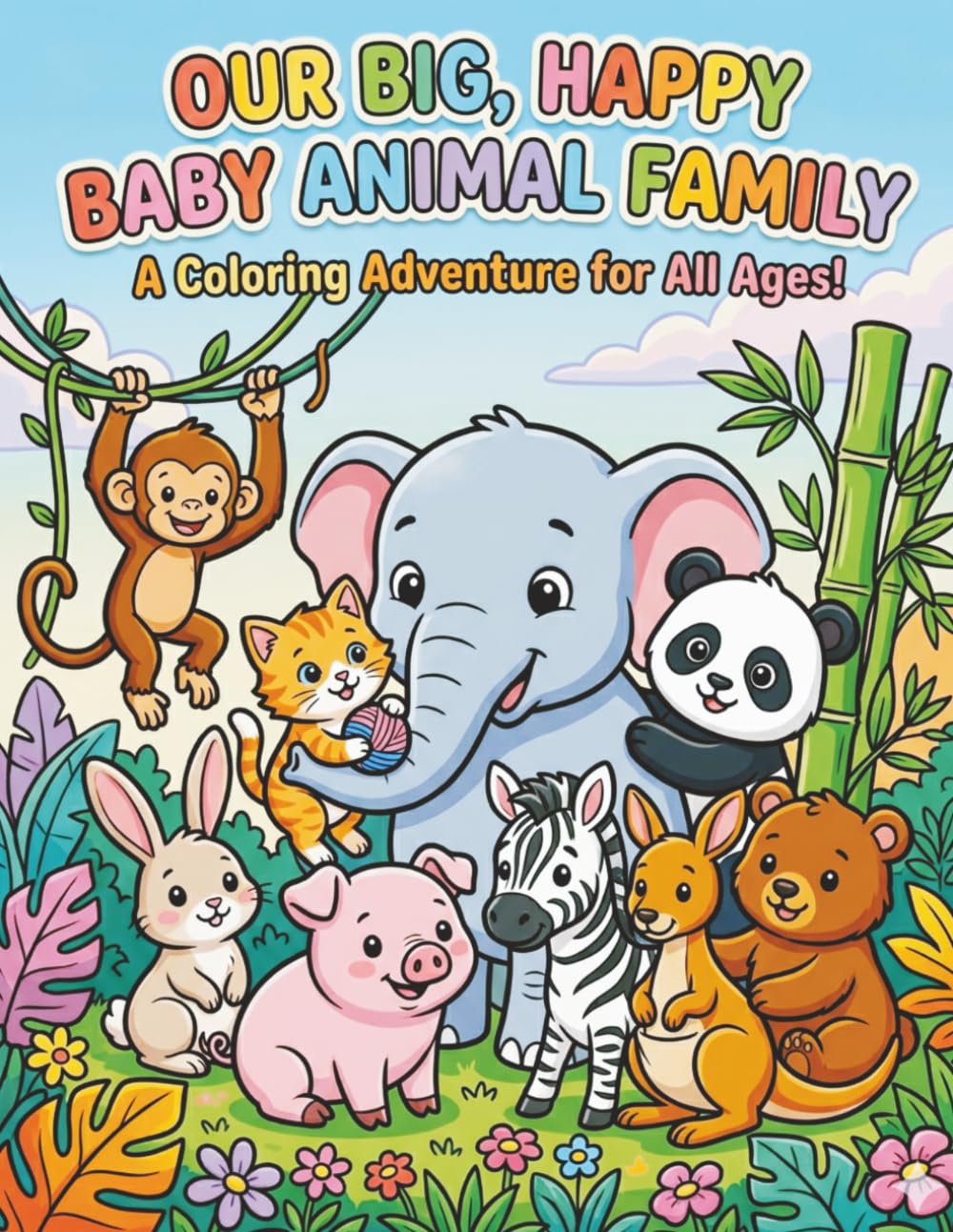OUR BIG AND HAPPY ANIMAL FAMILY (ANIMAL COLORING)