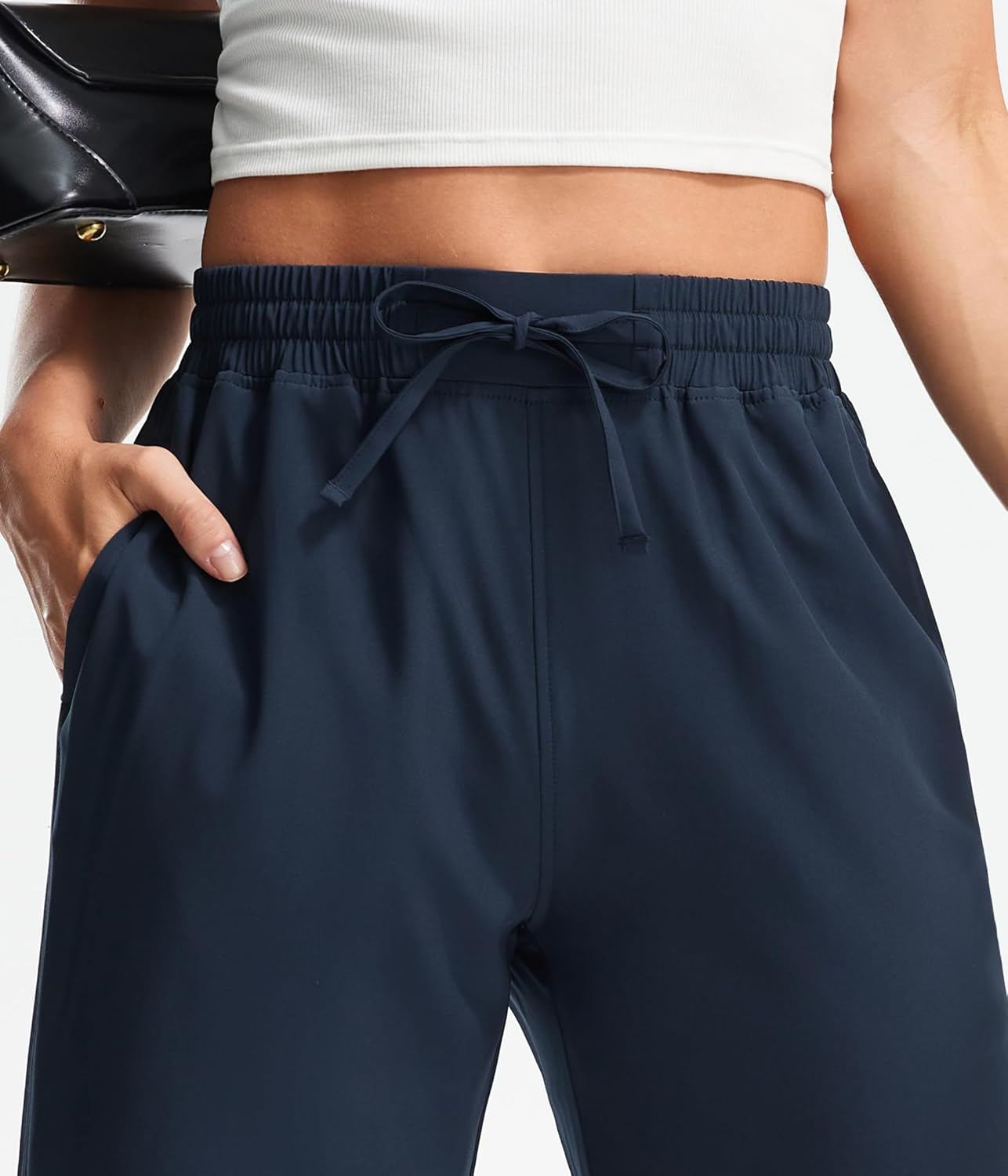 Libin Lightweight Wide Leg Capri Pants for Women High Waisted Quick Dry Casual Travel Pants Loose with Pockets Walking - Image 4