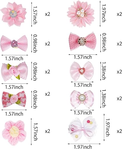 Miniatura 2 de 20 lazos para el pelo de perro, bandas de goma para cachorros, accesorios para el cabello, decoración de nudo de flores para cachorros, gatos,