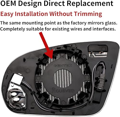 Miniatura 3 de Espejo lateral de pasajero de repuesto para Mercedes Benz Clase C W205 2015-2021 Clase E W213 2016-2021 Clase S W222 2014-2021 GLC W253 2016-2021 -