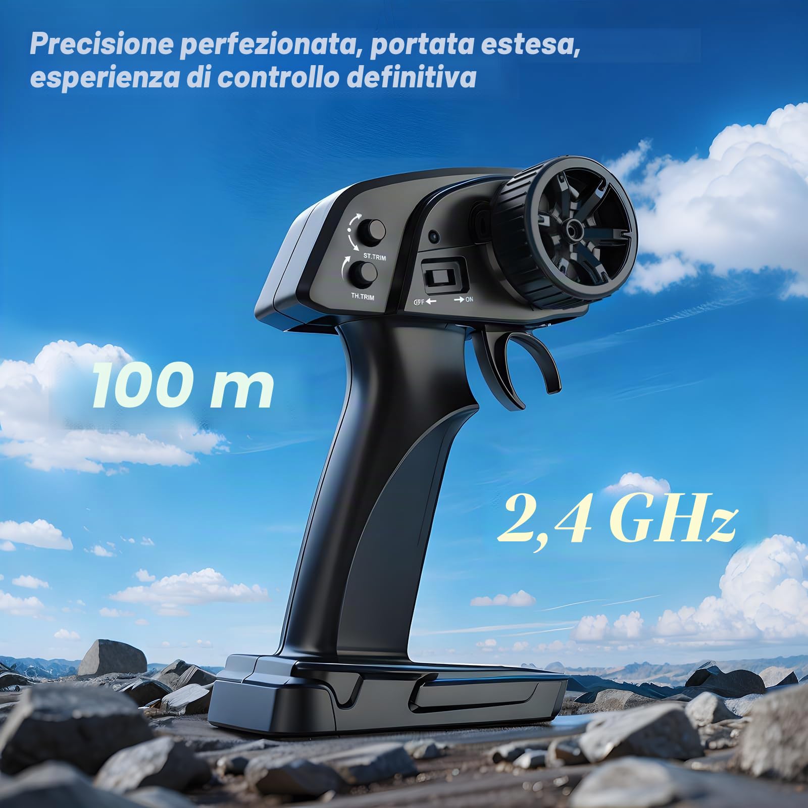 DEERC Macchina Telecomandata per Adulti 40 km/h, Monster Truck Elettrico Fuoristrada 4WD, Auto ad alta velocità da 2,4 GHz, Macchina Telecomandata 4x4 impermeabile con 2 batterie per ragazzi e bambini