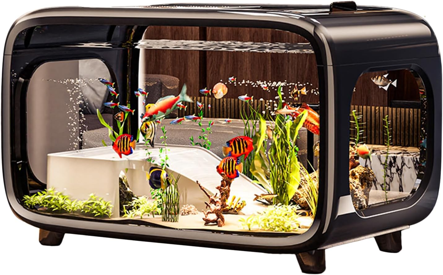 Aquarium Fish Tank – Compact Clear Habitat Bowl, Transparent Aquatic Display Container, Stylish Water Garden Design, Versatile Mini Ecosystem Setup, Aquatic Pets Housing for Betta, Shrimp, Snails