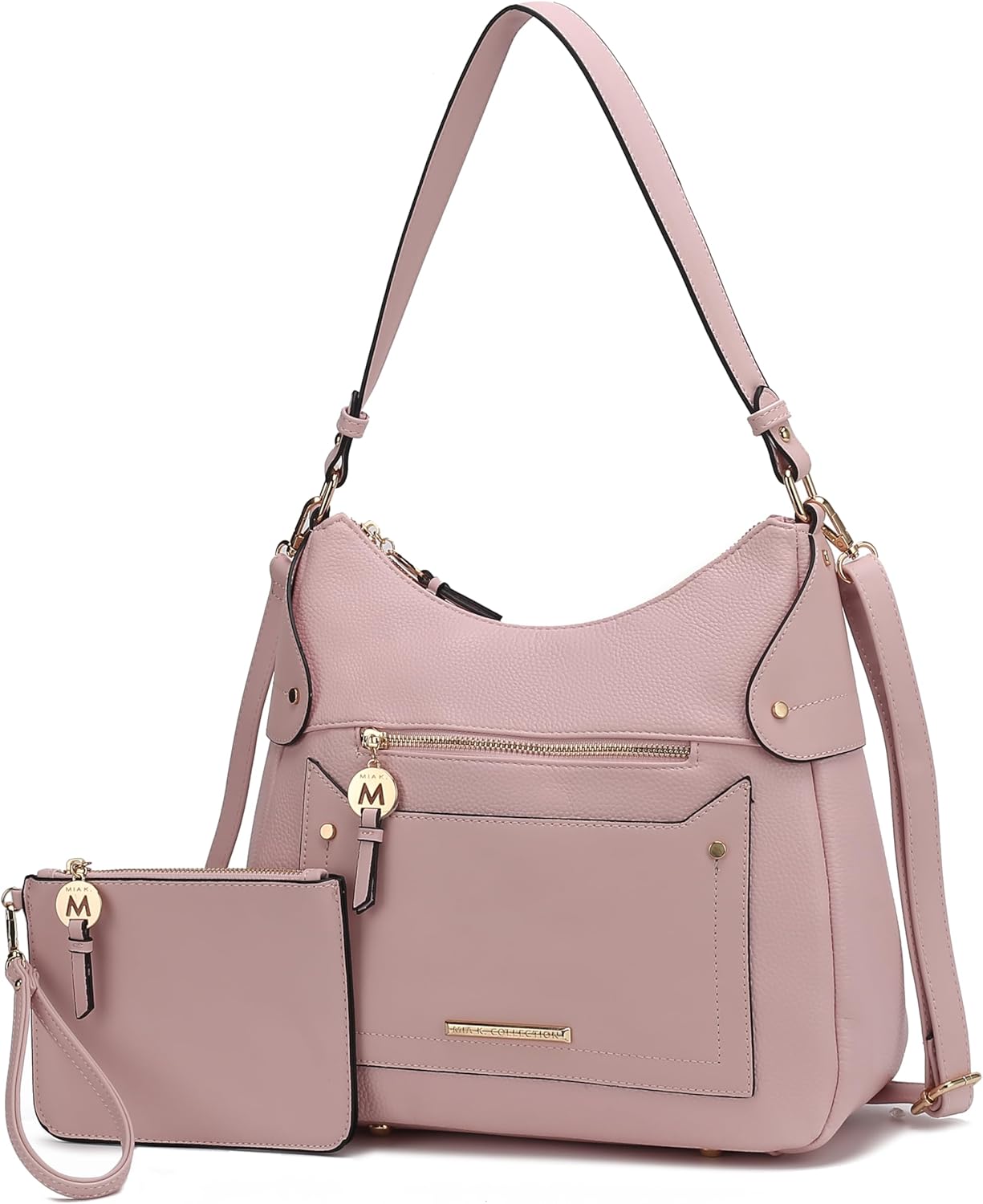 MKF Collection Shoulder Bag for Women & Wristlet Pouch, Vegan Leather Handbag Set Top-Handle Tote Handbag Purse by Mia k