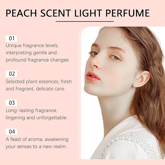 Peach Perfume - Pink Peach Perfumes for Women, Enhanced Fresh Peach Scents, Sweet Long-Lasting Fragrances Mist Spray for Hair & Body (1PC)