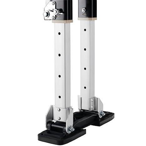 Drywall Stilts 24-40 Inch Adjustable Height Stilts for Adults - Lightweight Aluminum Paint Stilts with Protective Pads Durable Nonslip Work Stilts for Sheetrock or Painting by Pentagon Tools (Black)