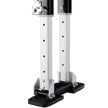 Drywall Stilts 24-40 Inch Adjustable Height Stilts for Adults - Lightweight Aluminum Paint Stilts with Protective Pads Durable Nonslip Work Stilts for Sheetrock or Painting by Pentagon Tools (Black)
