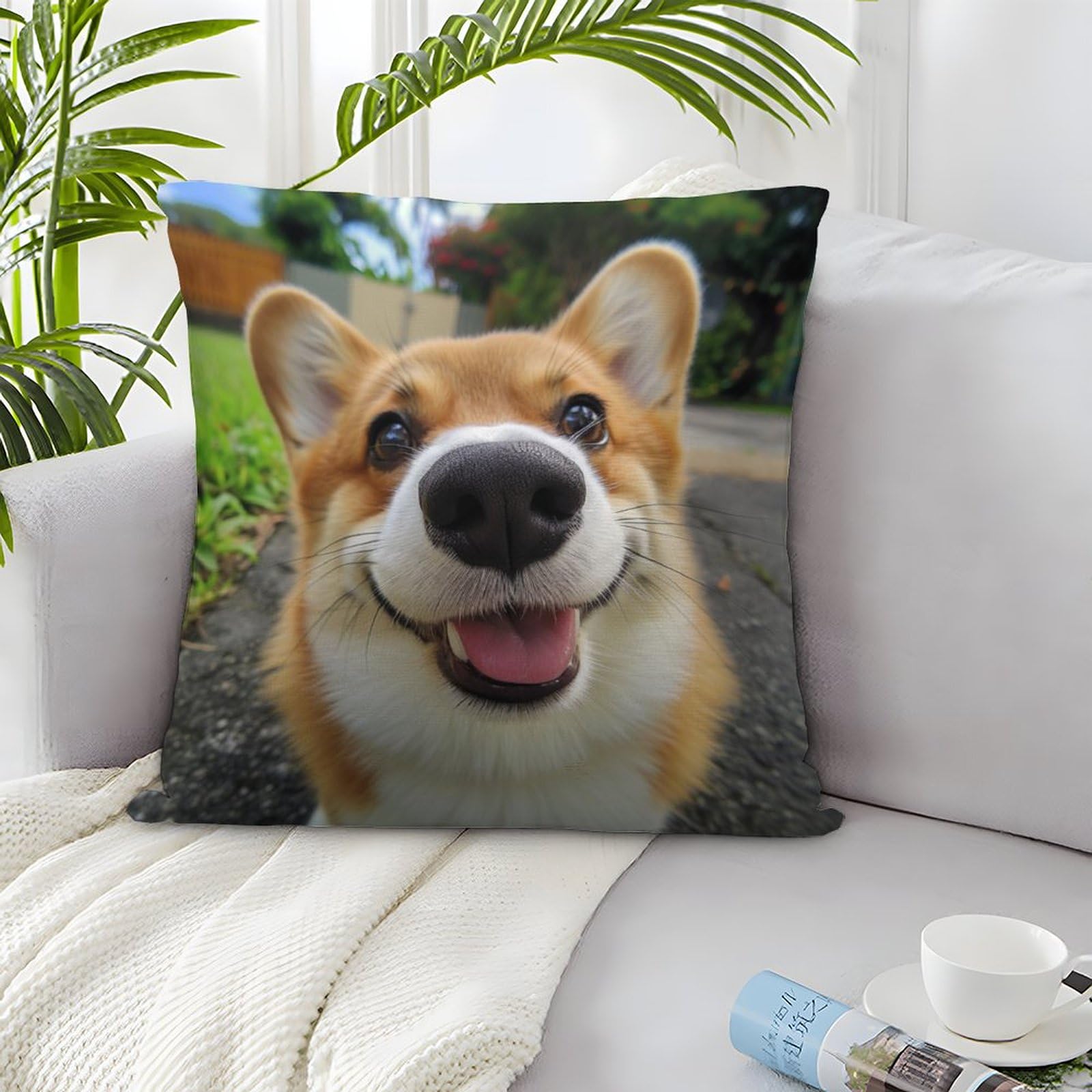 Corgi 3D-Druck Kissenbezüge 2er Set - 40x40cm Dekokissen Für Sofa & Wohnzimmer