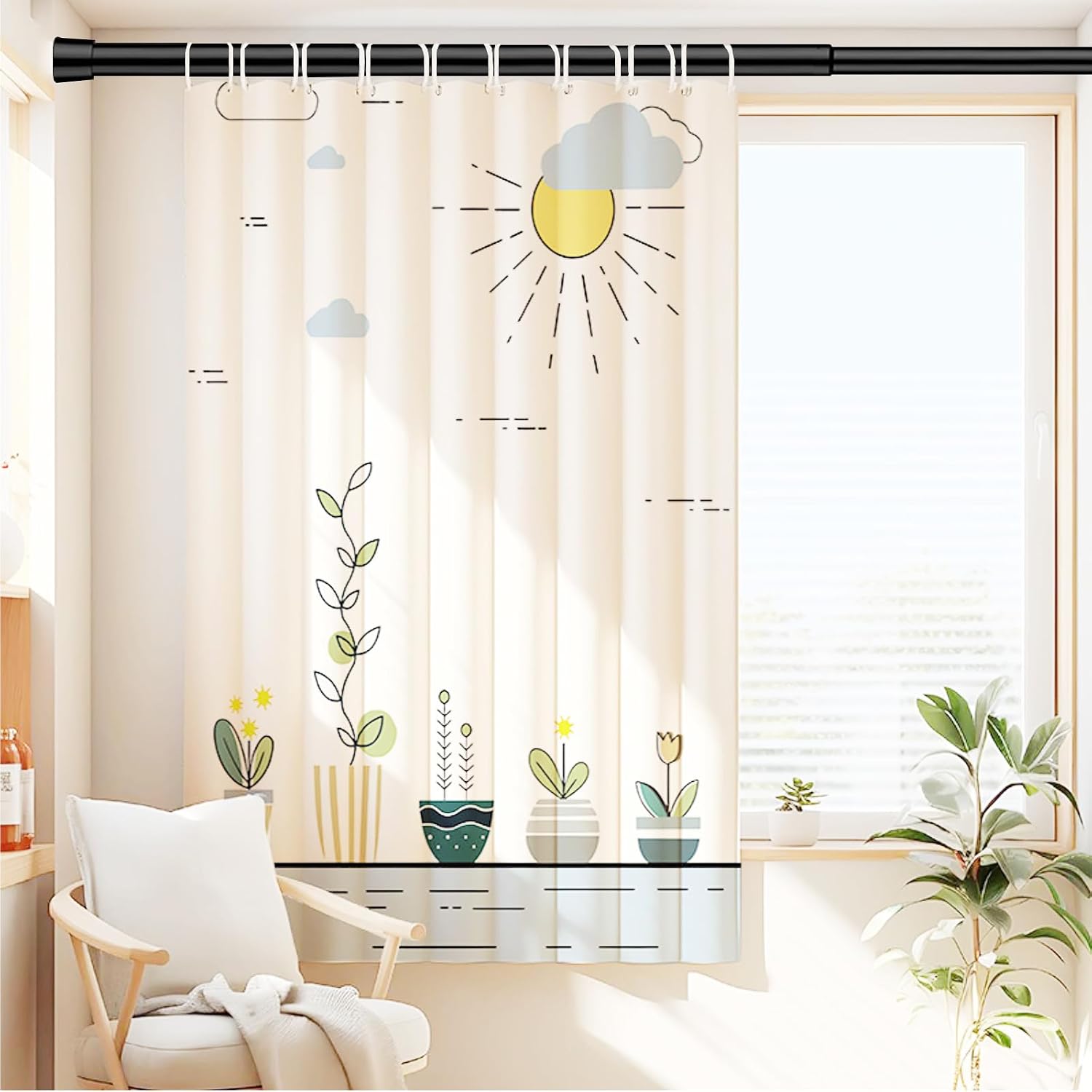 Tension rods for Windows 28 to 48 inch,Small Shower Rods (1PACK)
