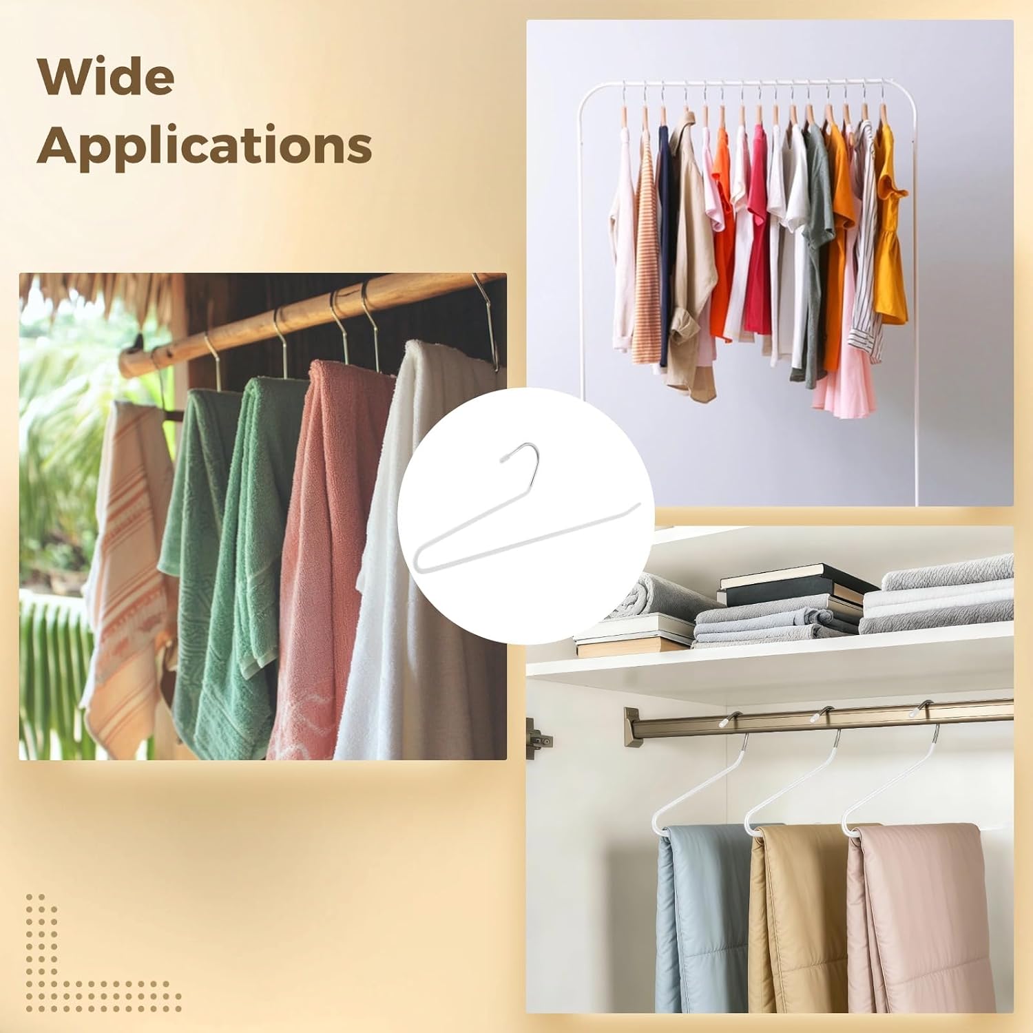 35 Pcs Pants Hangers Non Slip, Space Saving Open Ended Metal Pant Hangers, Jean Hangers for Men and Women, Closet Storage Organizer for Clothes Leggings Slacks Trouser Ties, White