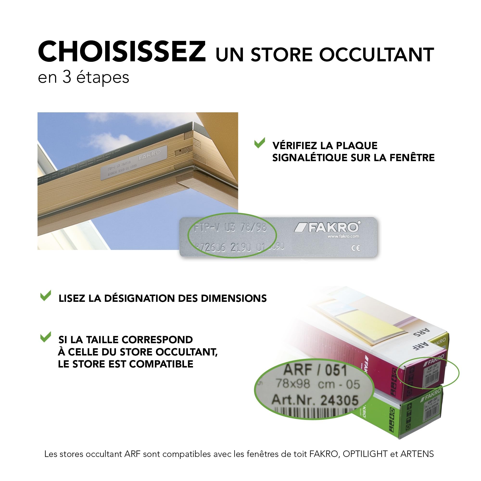 FAKRO - Store occultant ARF NL - 78x98 - Graphite 265 - Tissu élégant et décoratif - ne Laisse Pas Passer la lumière - réduit Les pertes de Chaleur en Hiver