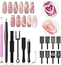 modelones Cat Eye Magnet Set, 15PCS French Cateye Gel Nail Polish Magnet Nail Art Tools Set Heart Magnet for Cat Eye Magnet Square Round Magnet Stick Diverse Glassy Cateye Effect for Women