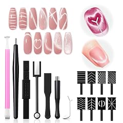 modelones Cat Eye Magnet Set 15PCS French Cateye Gel Nail Polish Magnet Nail Art Tools Set Heart Magnet