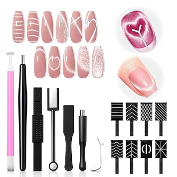 Cat Eye Magnet Set, 15PCS Gel Nail Polish Magnet Nail Art Tools Set