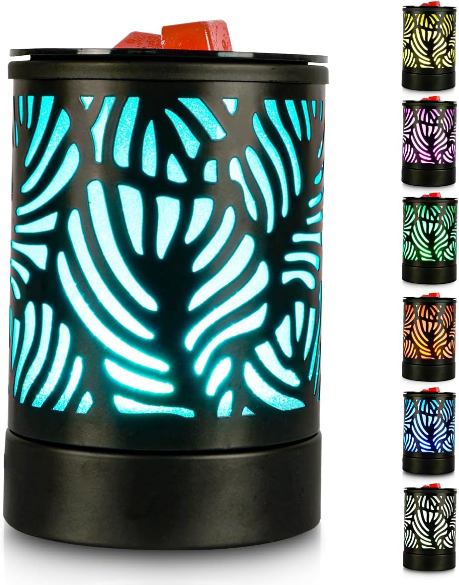 Enaroma Leaf Black Electric Fragrance Wax Melts Warmer Oil Melter Scented Tart Burner for Home Decor
