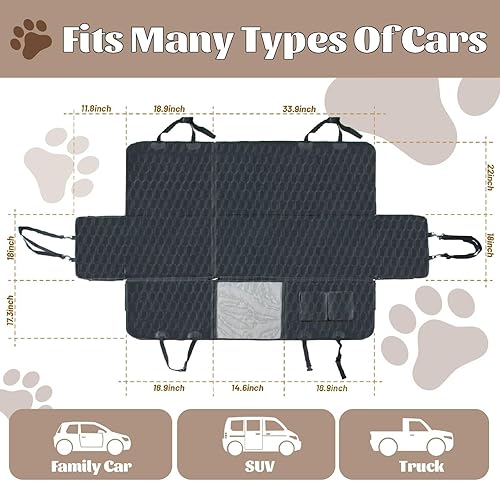 Miniatura 4 de LPMOERA Funda de asiento de automóvil para perros para mascotas, 100% impermeable, hamaca para perro, antideslizante, duradera, protector de asiento