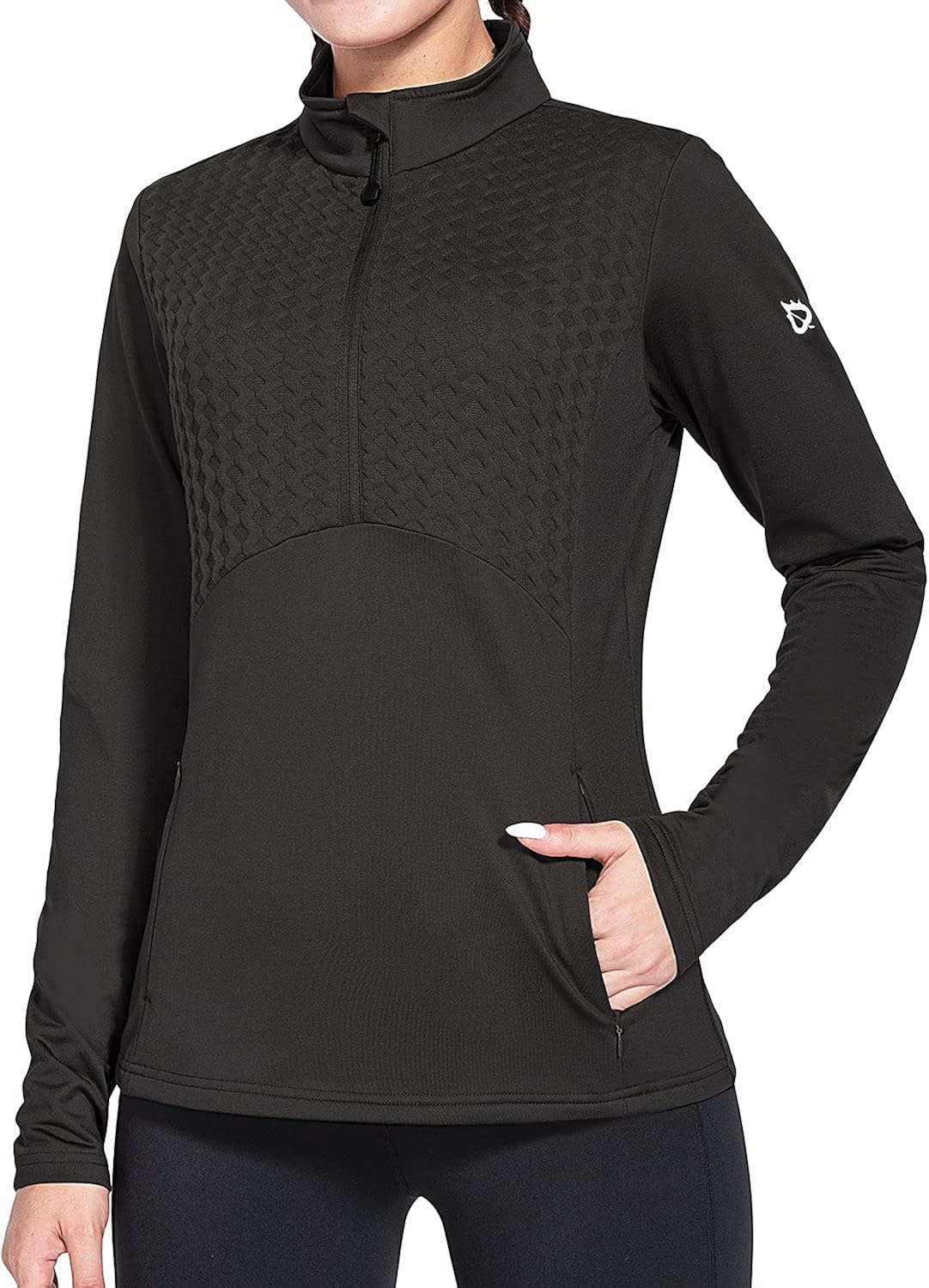 BALEAF Women's Fleece Equestrian Shirt Long Sleeve Horse Riding 1/2 Zip Thermal Running Pullover Cold Weather : Clothing, Shoes & Jewelry