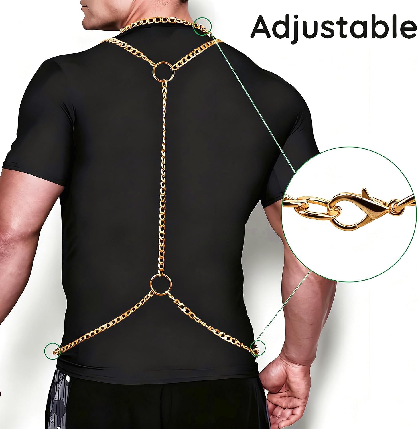 Men's Chest Belt Chain Costume Fashion Festival Outfit