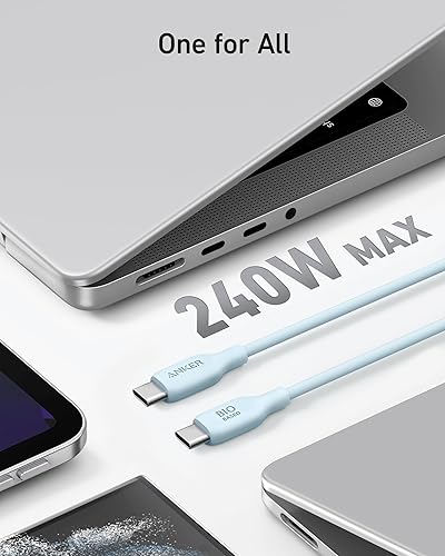 Miniatura 3 de Anker Cable USB C a USB C 543 (240 W 6 pies), cable de carga USB 2.0 de base biológica para iPhone 1515Pro15Plus 15ProMax, MacBook Pro 2020, iPad