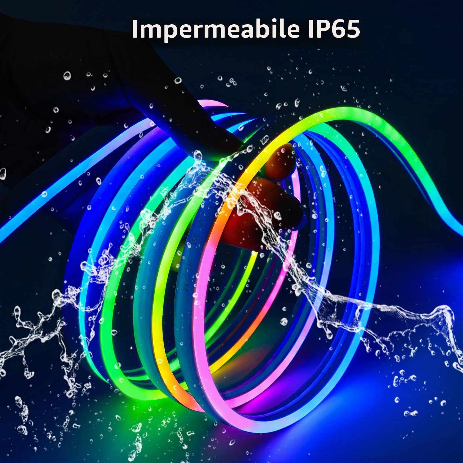 12V WS2811 Striscia LED Neon, RGB Pixel Strip 5 Metri Flessibile IP65 Impermeabile Nastri Intelligente Indirizzabile Individualmente a Colori per Decorazione Pubblicitaria DIY