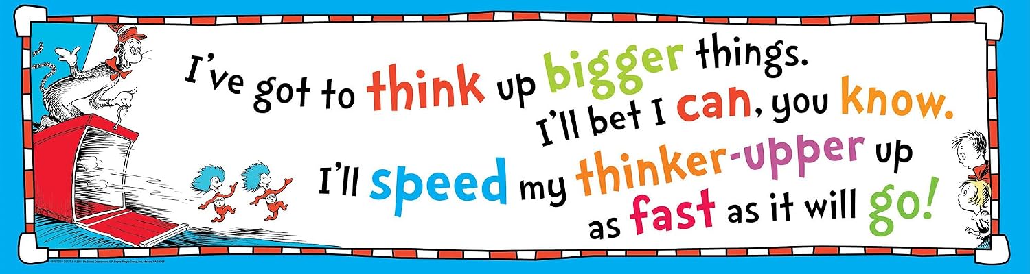 Eureka Dr. Seuss' Cat in the Hat Motivational Classroom Banner, 12'' x 45''