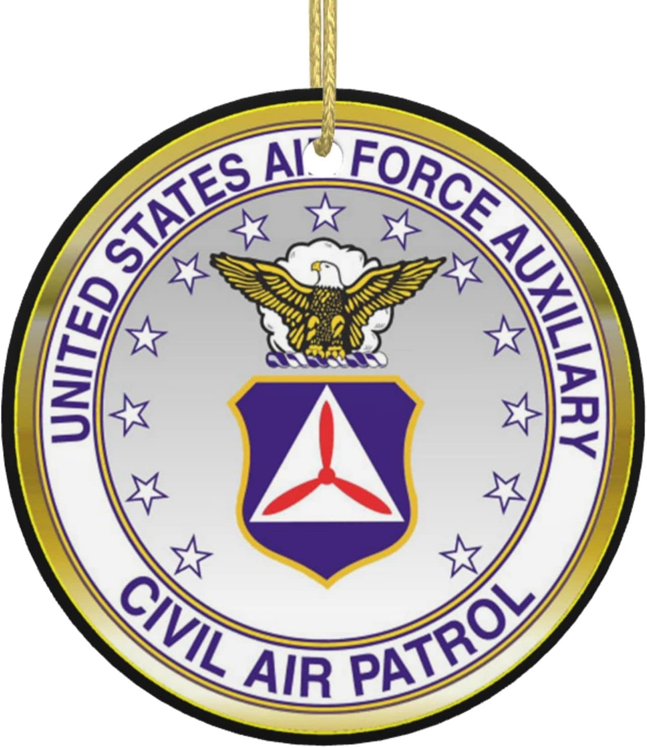Civil Air Patrol Logo Christmas Ornaments, Ceremic Ornaments Round Porcelain Ornament Christmas Tree Xmas Souvenirs Home Office Decoration