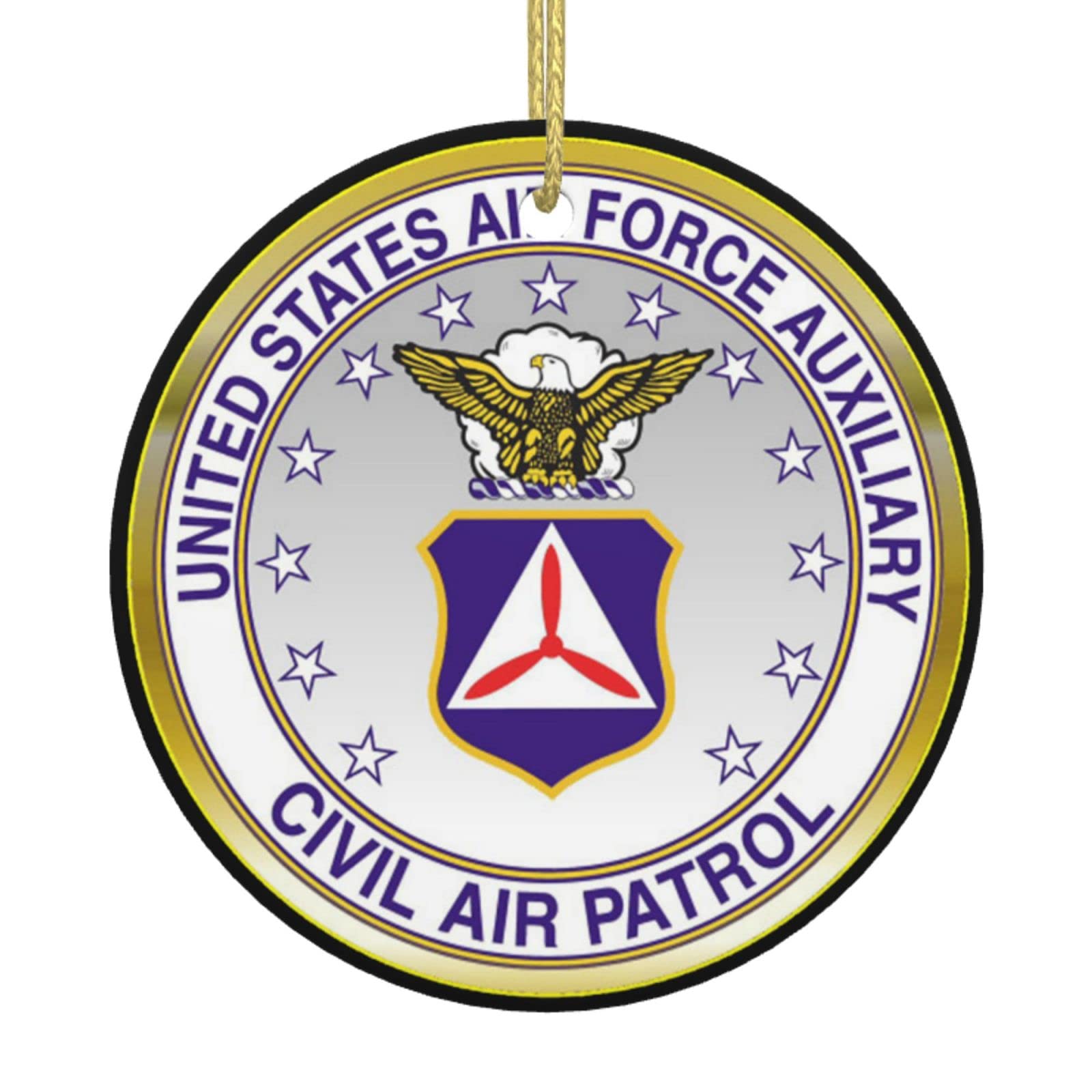 Civil Air Patrol Logo Christmas Ornaments, Ceremic Ornaments Round Porcelain Ornament Christmas Tree Xmas Souvenirs Home Office Decoration