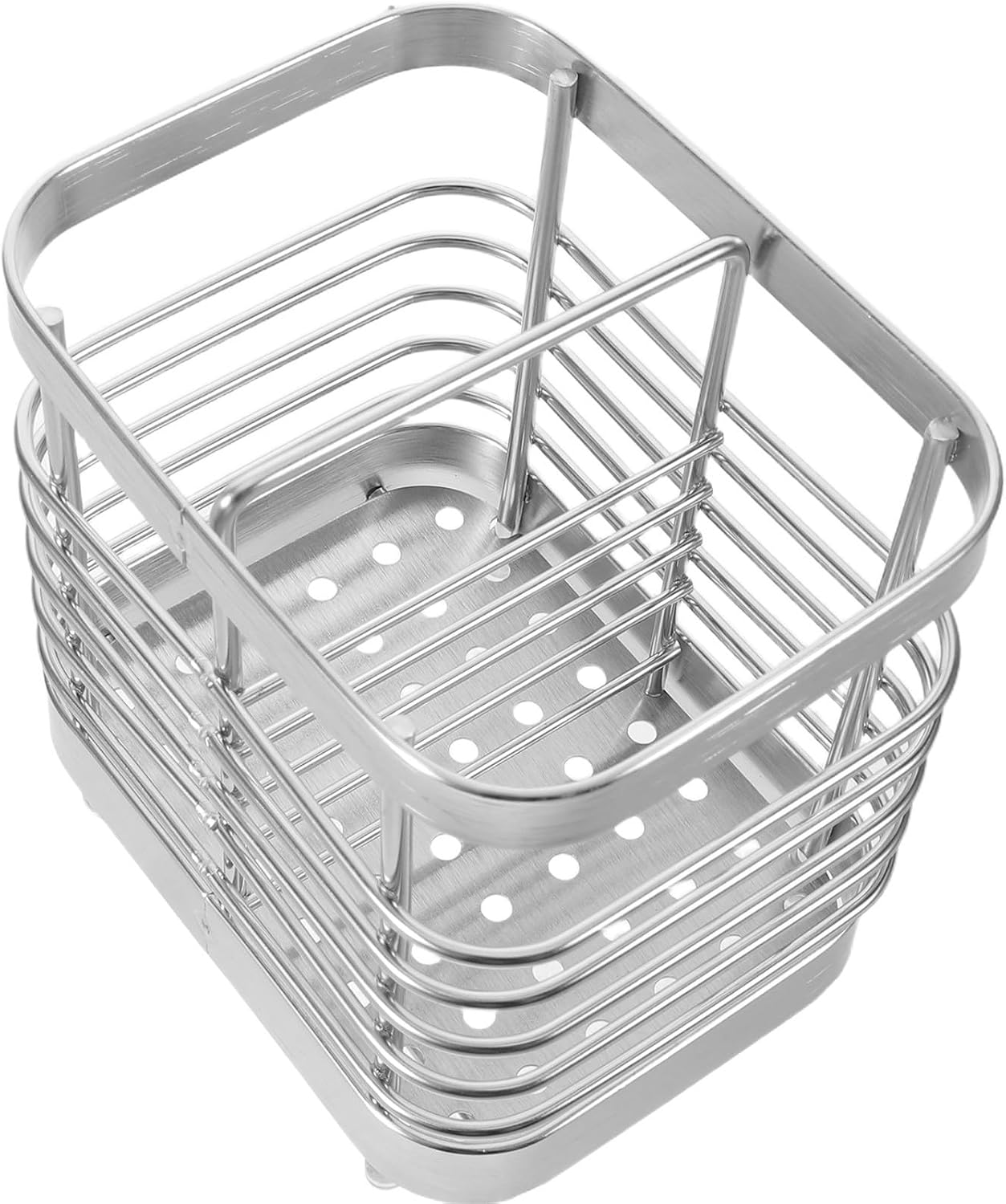 Stainless Steel Chopstick Holder with 2 Divided Compartments for Easy Cleaning and Rustproof Use, Sleek Hollow Design Utensil Rack for Home and Family Dinners