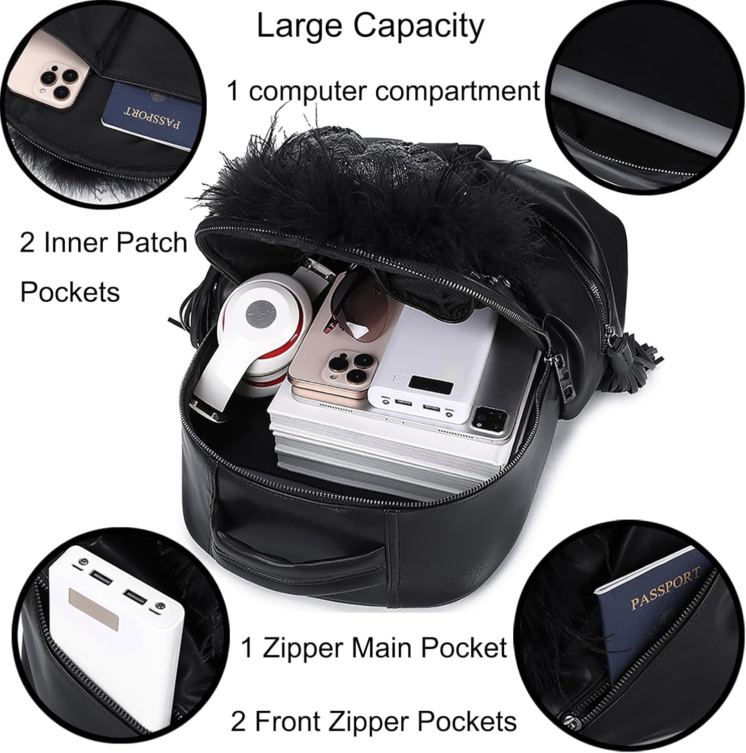 Men and Women PVC 3D Gothic Halloween Skull Backpack Purse, Silver 3259 - Image 4