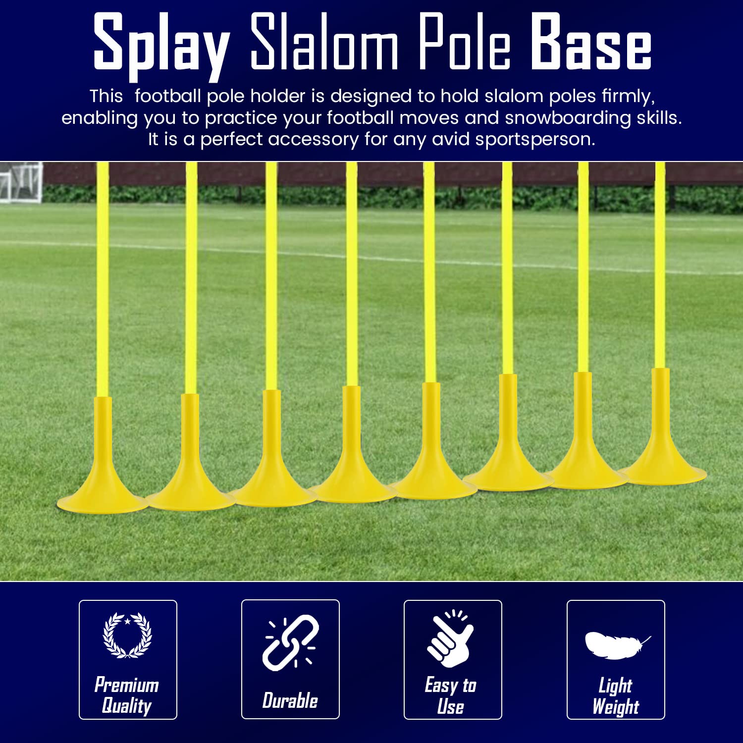 Splay Slalom Pole Base Training Boundary Tall Pole Base Football Training Equipment Slalom Poles Holder Plastic Base
