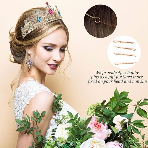 Vista 59 de AHONEY Diadema negra, Cristal, diamantes de imitación, aleación Dorado rojizo