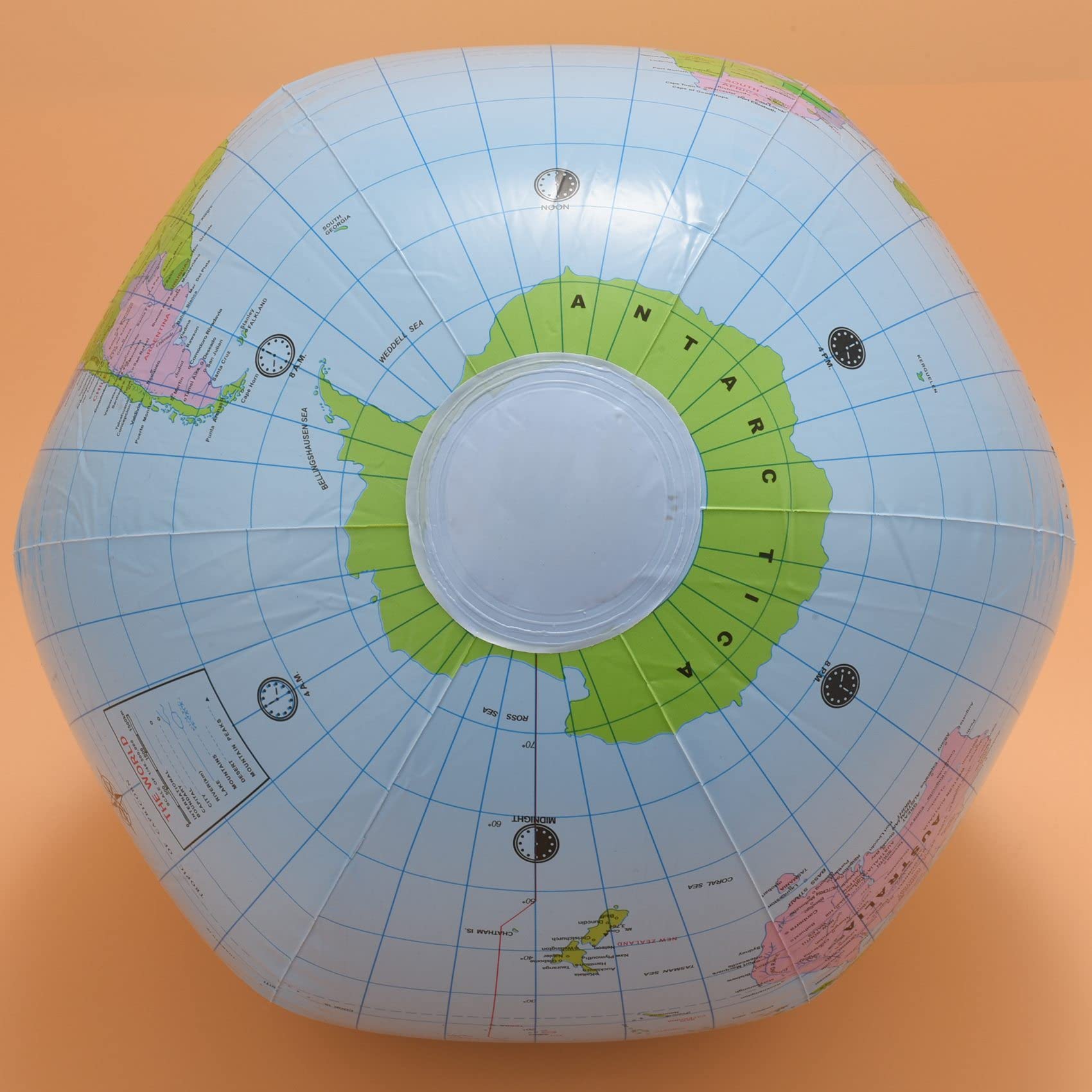 Lizusidtsy Inflatable Toy Globe Tellurion Training Geography Map Balloon Water Ball 40 cm, Blue