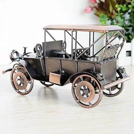 Metal Antique Vintage Car Model Home Decor Handmade Handcrafted Collections Collectible Vehicle (Bronze)