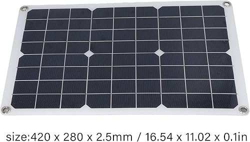 Miniatura 4 de Tablero de cargador solar de 20 W, panel solar, cargador de batería impermeable flexible para vehículos al aire libre, barcos de pesca, casas