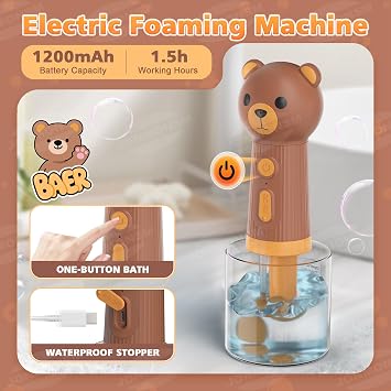Dog Shampoo Foamer with Brush, Electric Foaming Soap Dispenser [Energy Class A]