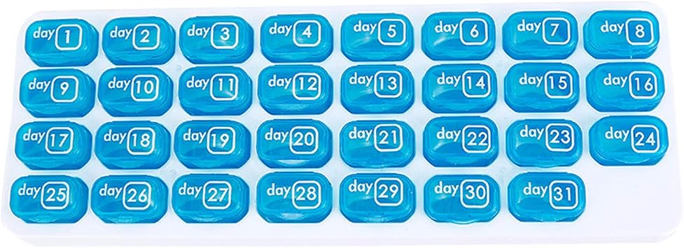 Pill Box 30 Month Small Pill Box 31 Single Pill Storage Box Portable Box for Household Pill Box Dispersion Large Capacity Sealed Split Portable Pill Box