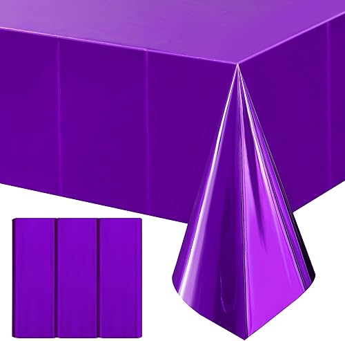 Miniatura 25 de 2 manteles de papel de aluminio color oro rosa de 54 x 72 pulgadas, manteles de plástico desechables impermeables para eventos elegantes, Oro