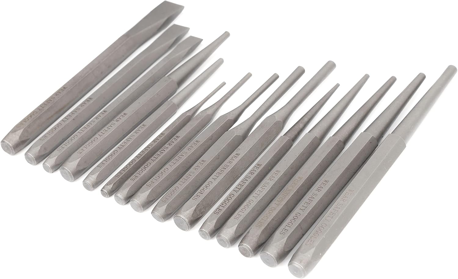 NEIKO 02626A Punch and Chisel Set | 16 Piece | Cold Chisels, Taper, Pin & Center Punches | Chrome Vanadium Steel | Roll Up Pouch | Chisel Tip Gauge | Ground and Polished | Tapered Striking Head