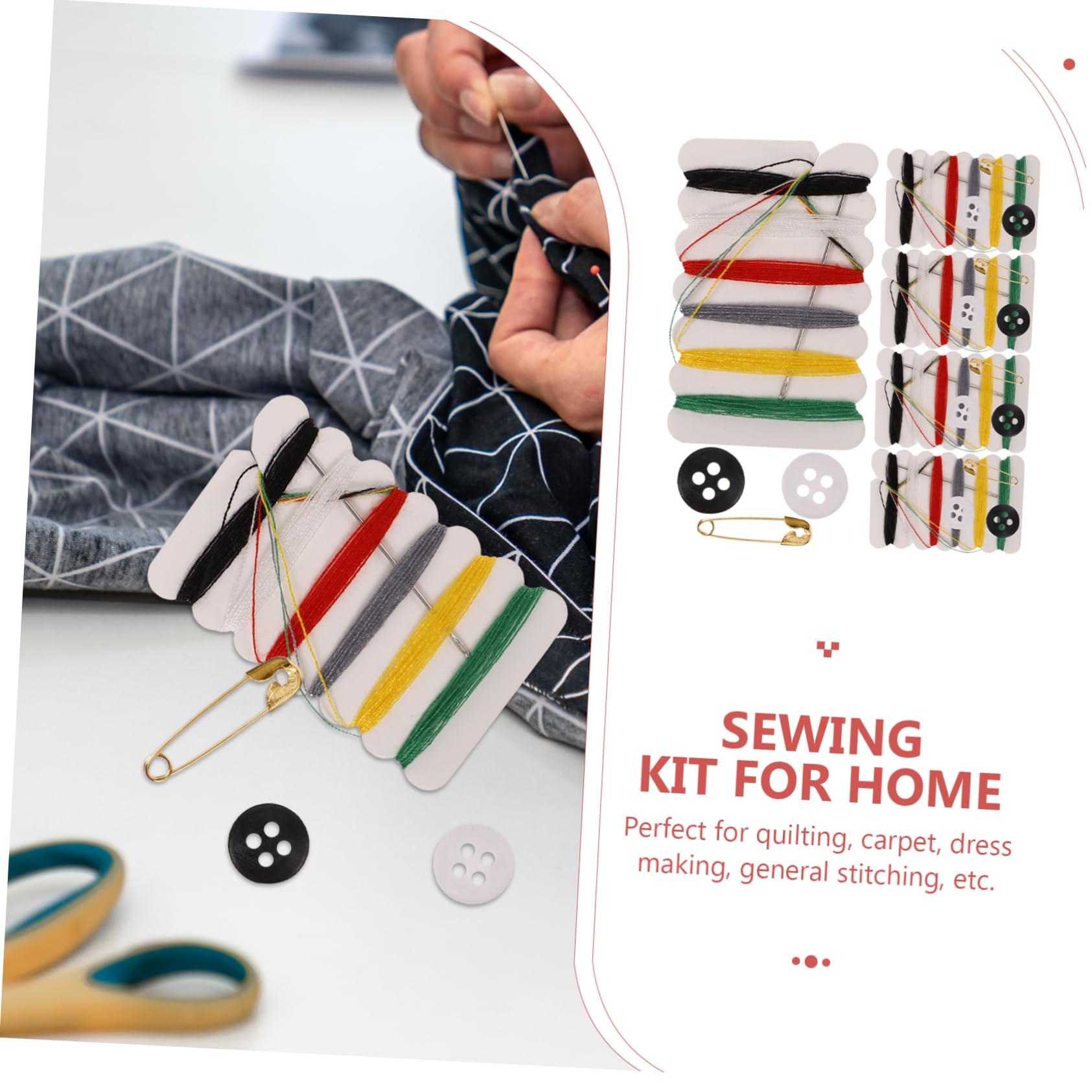 Kit de Costura Portátil Hogar 100 Piezas, Agujas, Botones y Hilos Surtidos, Multifuncional y Compacto para Alfombras y Confección de Vestidos Color Aleatorio