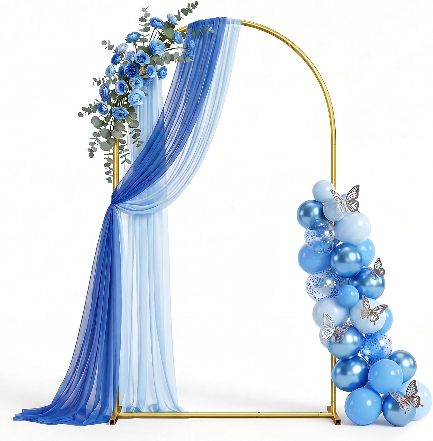 7.2FT Wedding Arch Backdrop Stand, Gold Metal Ballon Background Arch Stand