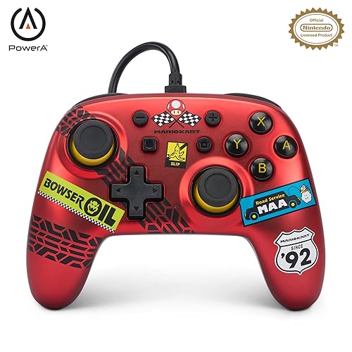 PowerA Nano Wired Controller for Nintendo Switch - Mario Kart: Racer Red, Nintendo Switch - OLED Model, Gamepad, game controller, Compact, Smaller,