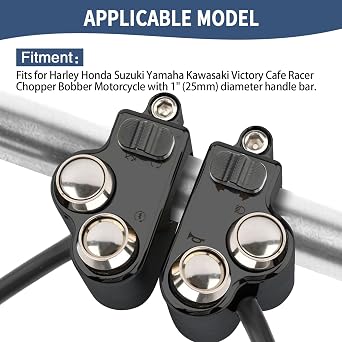 Motorcycle Handlebar Switch 1 25mm Turn Signal Switch Headlight Starter Horn Power Controls Custom Switches for Harley Honda Suzuki Yamaha Kawasaki Victory Cafe Racer Chopper Bobber Universal