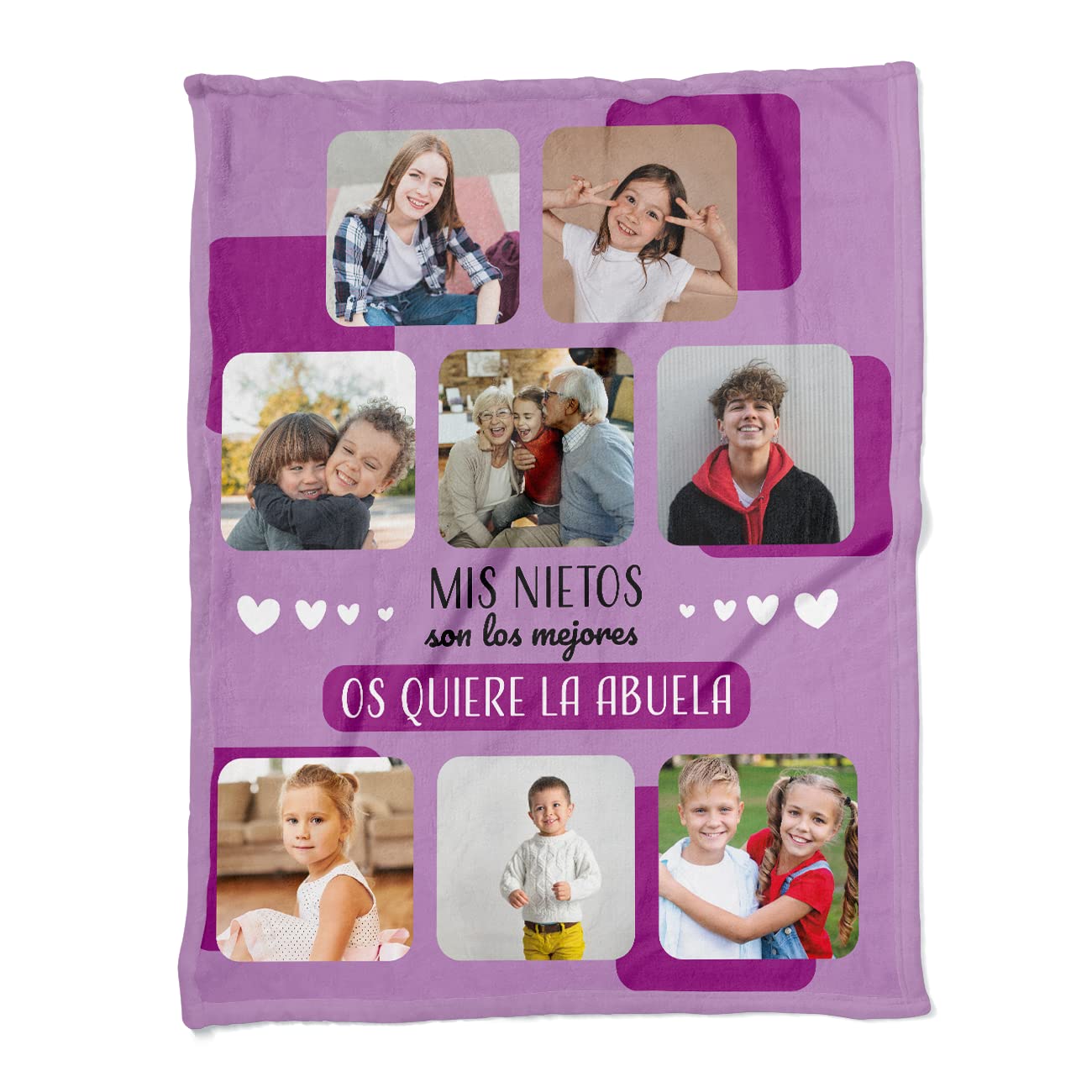 ZPUBLI+ Manta Collage Personalizada con Foto y Texto, Regalo Original para Navidad, cumpleaños, Aniversarios, San Valentín, Regalo para Parejas. Ideal para Invierno. (MOD2)