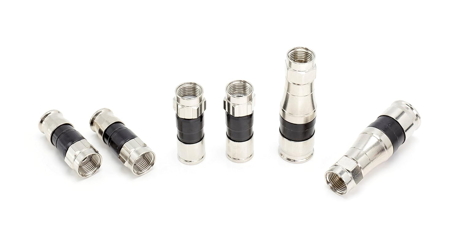 Coaxial Cable Compression Fitting - Connector Multipack for RG59, RG6, and RG11 Coax Cable - with Weather Seal O Ring and Water Tight Grip (100 Pack of Each - 300 Connectors Total)