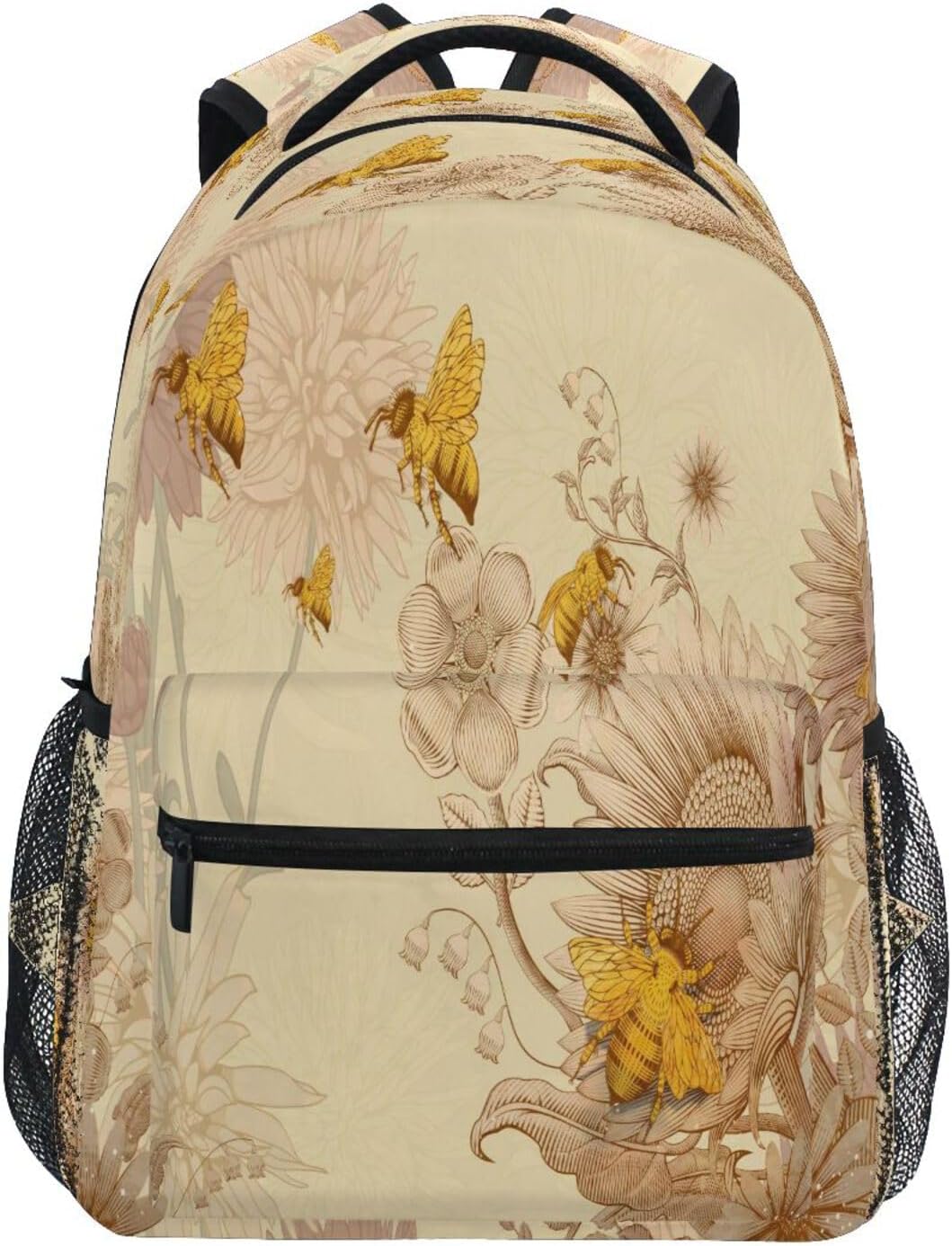 Vintage Sunflower Bee Kids Backpack Girls Boys Bookbag Schoolbag Laptop Travel Daypack School Student Book Bag Casual Back Packs Purse for Teens Women Primary Junior high College School